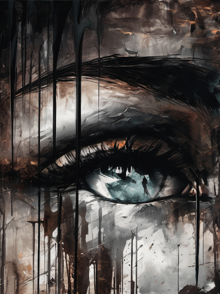 AI generated: Loveless eyes, absolutely cold, digital painting, (expressionism:1.1), dramatic, gloomy, intense and...