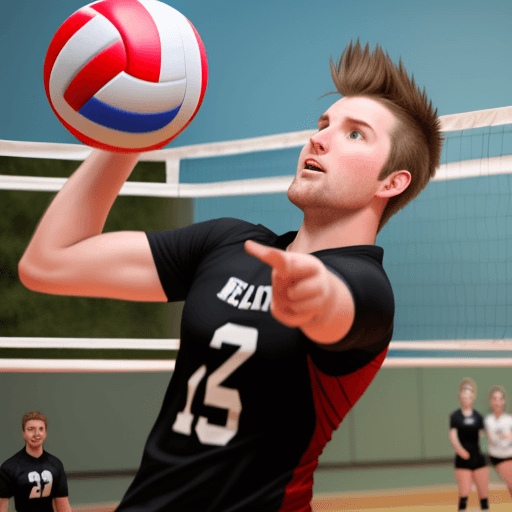 AI generated: Dustin Madden playing volleyball