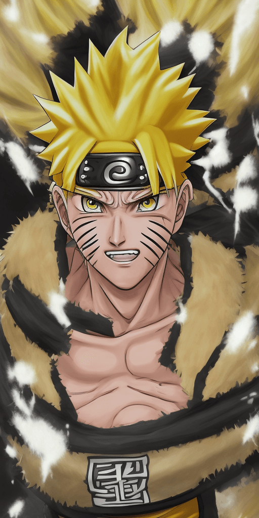 AI generated: A highly detailed digital painting of a character resembling Naruto Uzumaki with spiky blond hair, w...