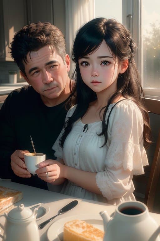 AI generated: (A shot of a family:1.3), that looks like the characters of the Dunphy family from Modern Family, ha...