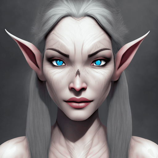 AI generated: Elf woman, grey skin
