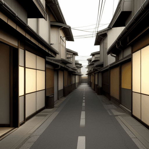 AI generated: anime japanese street, no people