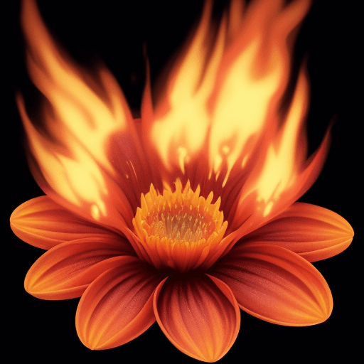 AI generated: a flower is on fire