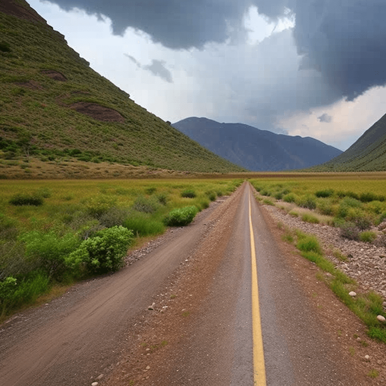 AI generated: (hyperrealism : 1. 4), (award winning: 1. 4) (masterpiece photo: 1. 4) BREAK a dark valley with a dr...