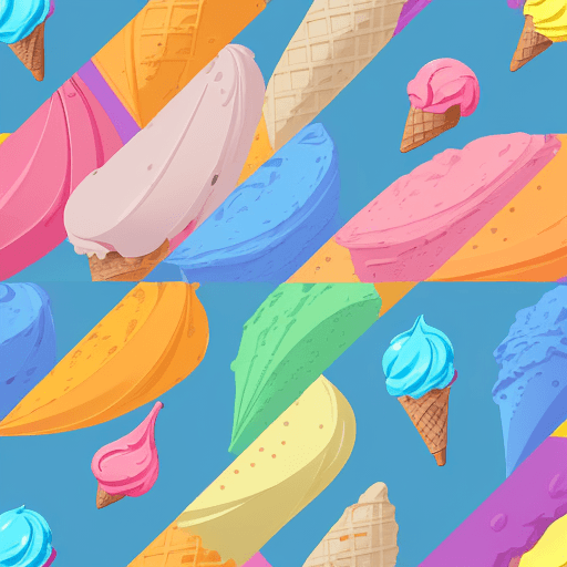 AI generated:  ice cream pattern, vibrant colours, in the style of digital vector art, 6 colours, highly detailed ...