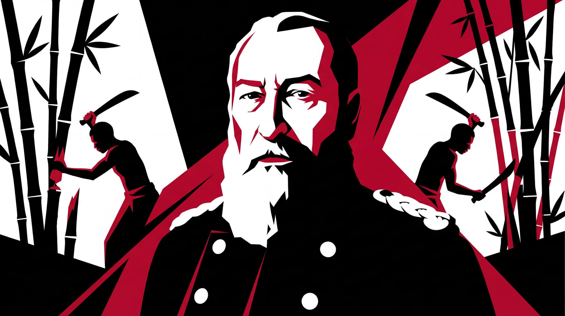 AI generated: Create in Malika Favre art style. Use a high-contrast color palette of only deep black, stark white,...