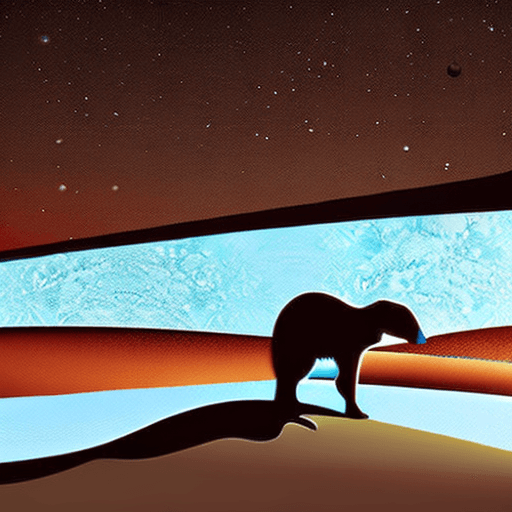AI generated: illustration of a strange mysterious desolate desert with light blue sand,light whashed out blue col...