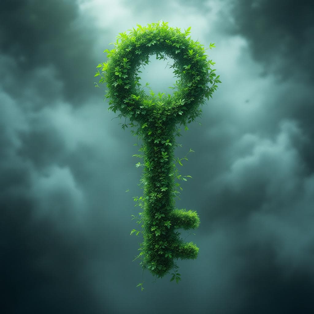 AI generated: Create a key made of nature going through all the seasons like winter and summer - Nature (The Cycle...