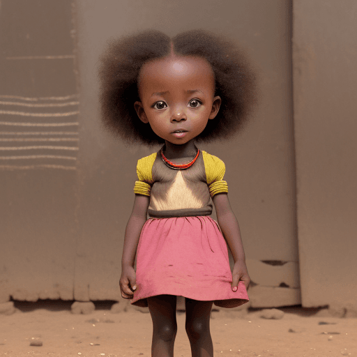 AI generated: a tiny african girl