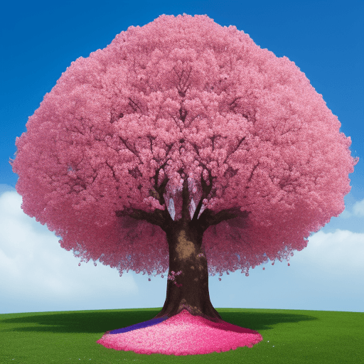 AI generated: tree of flowers of great color and diceño, of large and colorful flowers of aspect of great beauty, ...