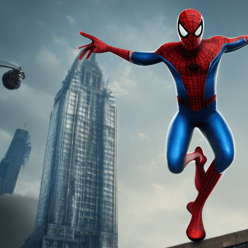 AI generated: spiderman full body metal, steampunk, 8k, ultra realism, HD, UHD— beta
