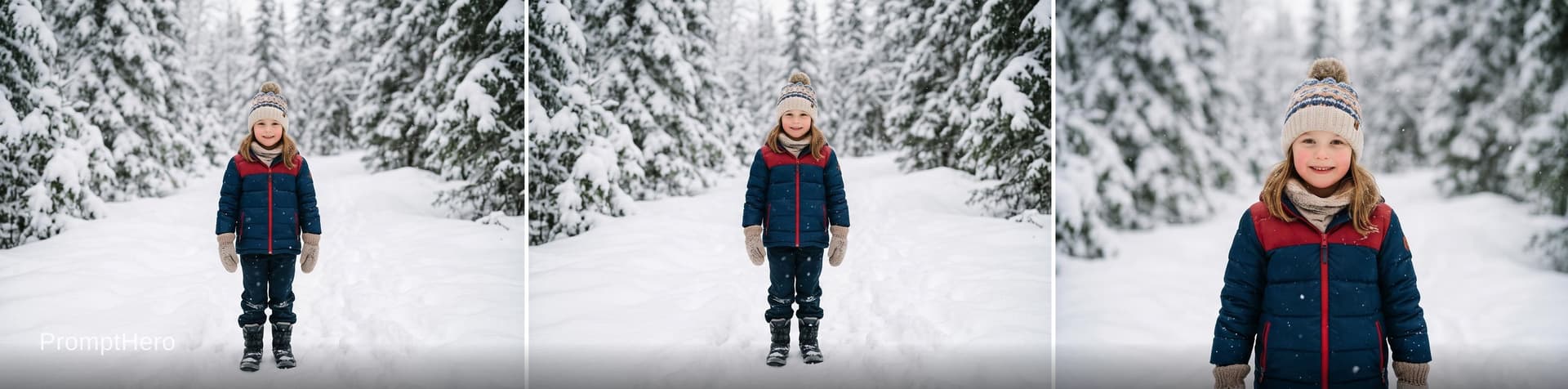 AI generated: girl standing In the snow
