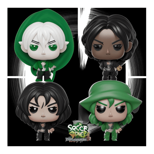 AI generated: funko pop, sorcerer, green, white eyes, black hair
