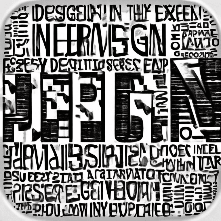 AI generated: Create an application in the form of the word "DESIGN" in the style of expressionism, keeping the ra...