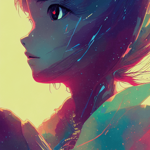 AI generated: space girl| standing alone on hill| centered| detailed gorgeous face| anime style| key visual| intri...