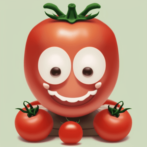 AI generated: simple little funny tomatoman