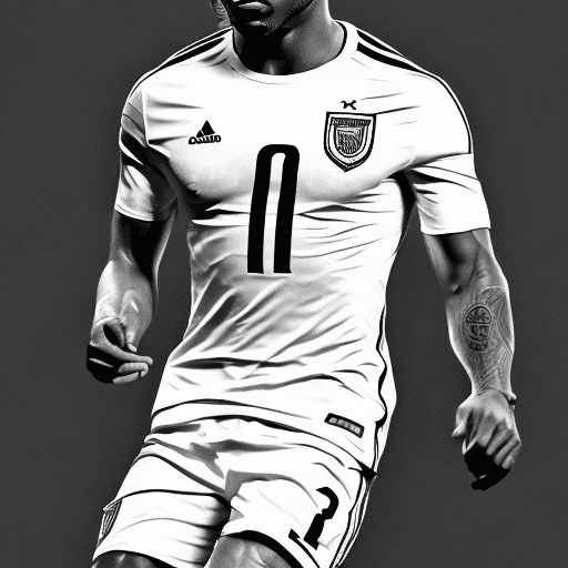 AI generated: coloring page for adults, footballer image Ulisses Garcia face and body up, white background, clean ...