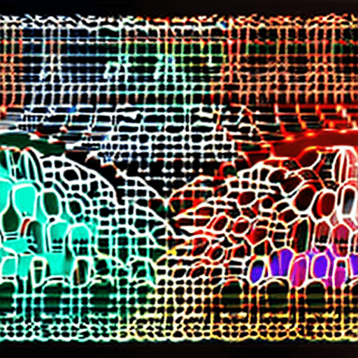 AI generated: Minimalist medium quality vector art (neon line logo) depicting a tessellated geometric dog surround...