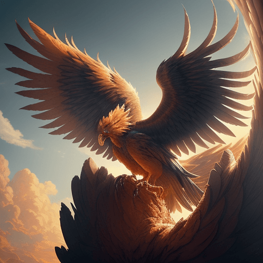 AI generated: Craft an ultra-realistic, captivating scene portraying a phoenix emerging from the ashes of its rebi...
