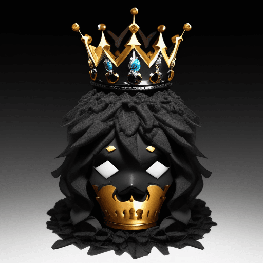 AI generated: Crea una corona de rey fragmentada, en un fondo negro con vidrios rotos