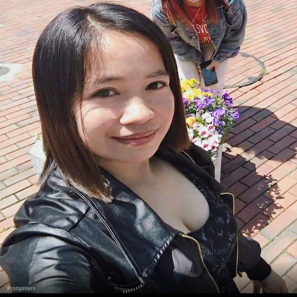 AI generated: Increase her boobs large natural and cleavage