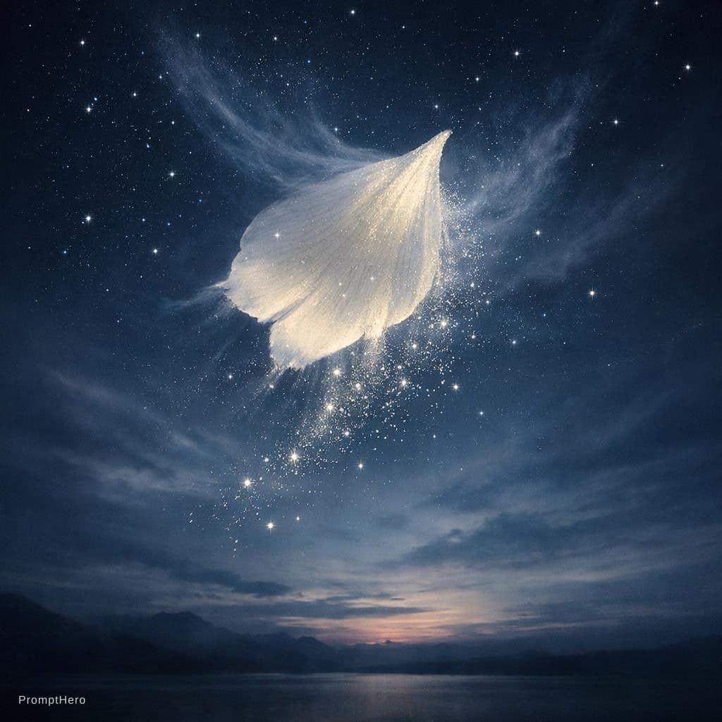 AI generated: surreal semi realistic landscape photograph, cool blue light to dark gradients, muted soft tones, da...