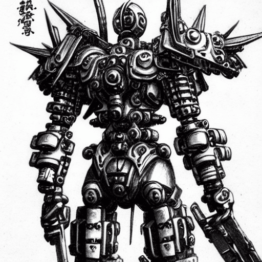 AI generated: men mech warrior by Masamune Shirow, manga, single face, trending on artstation, WLOP, detailed, int...