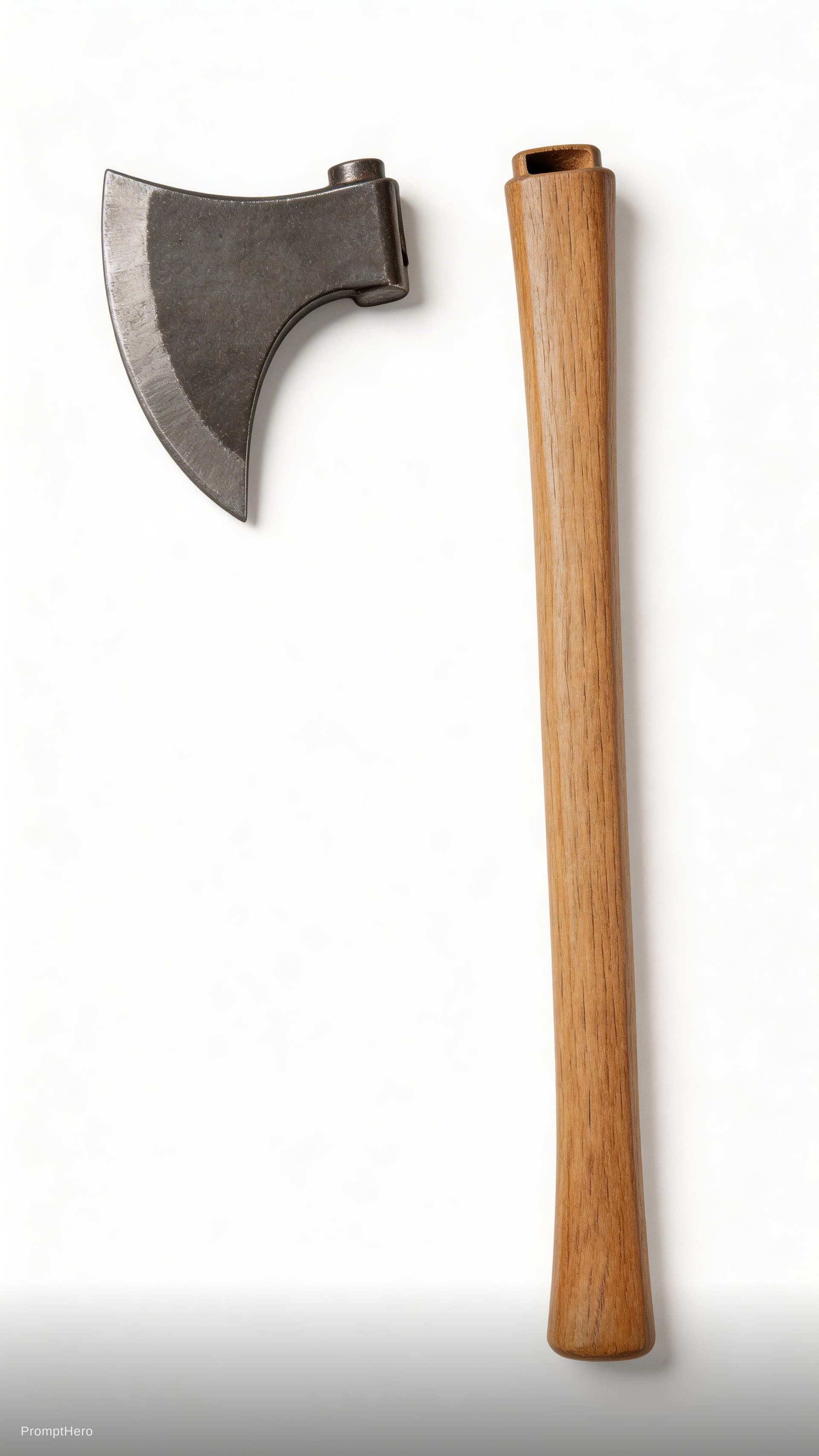 AI generated:  Executioner Axe two pieces separate cutout white background
