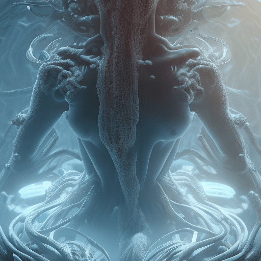 AI generated: full body 
silhouette| man and woman| emerging from white smoke| horror| insanely detailed| intricat...
