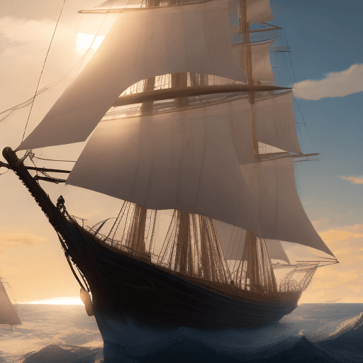AI generated: Photo of a ultra realistic sailing ship, dramatic light, pale sunrise, cinematic lighting, battered,...