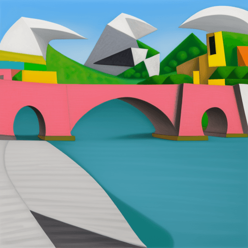AI generated: A stone brigde, pablo picasso, cubism, vibrant colors --ar 1:1 --stylize 750 --v 5.2