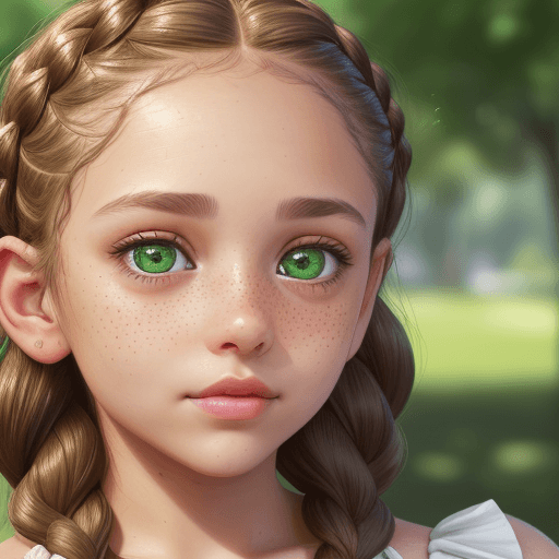 AI generated: A cute girl with light brown braided hair, talking a selfie (close up) ((waist up)), wearing a summe...