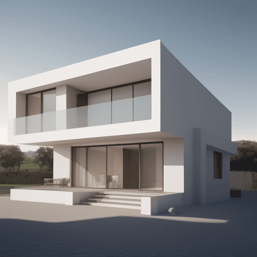 AI generated: render de una casa de arquitectura instrospectiva