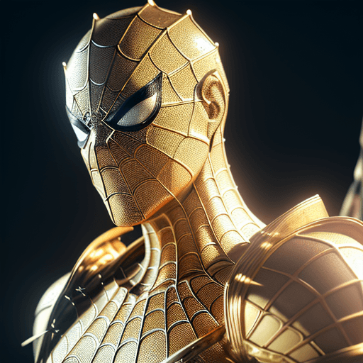 AI generated: a close up of a statue of a man with a gold and white costume, super detailed render, 3 d render cha...