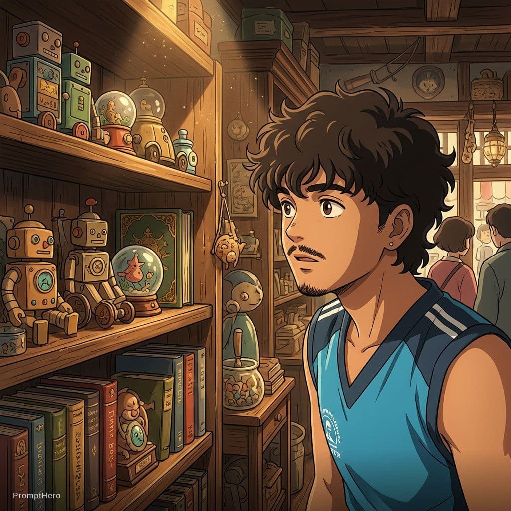 AI generated: store full of curious collectibles :: incredible, anime, Digital 2D, animated by Kyoto Animation, St...