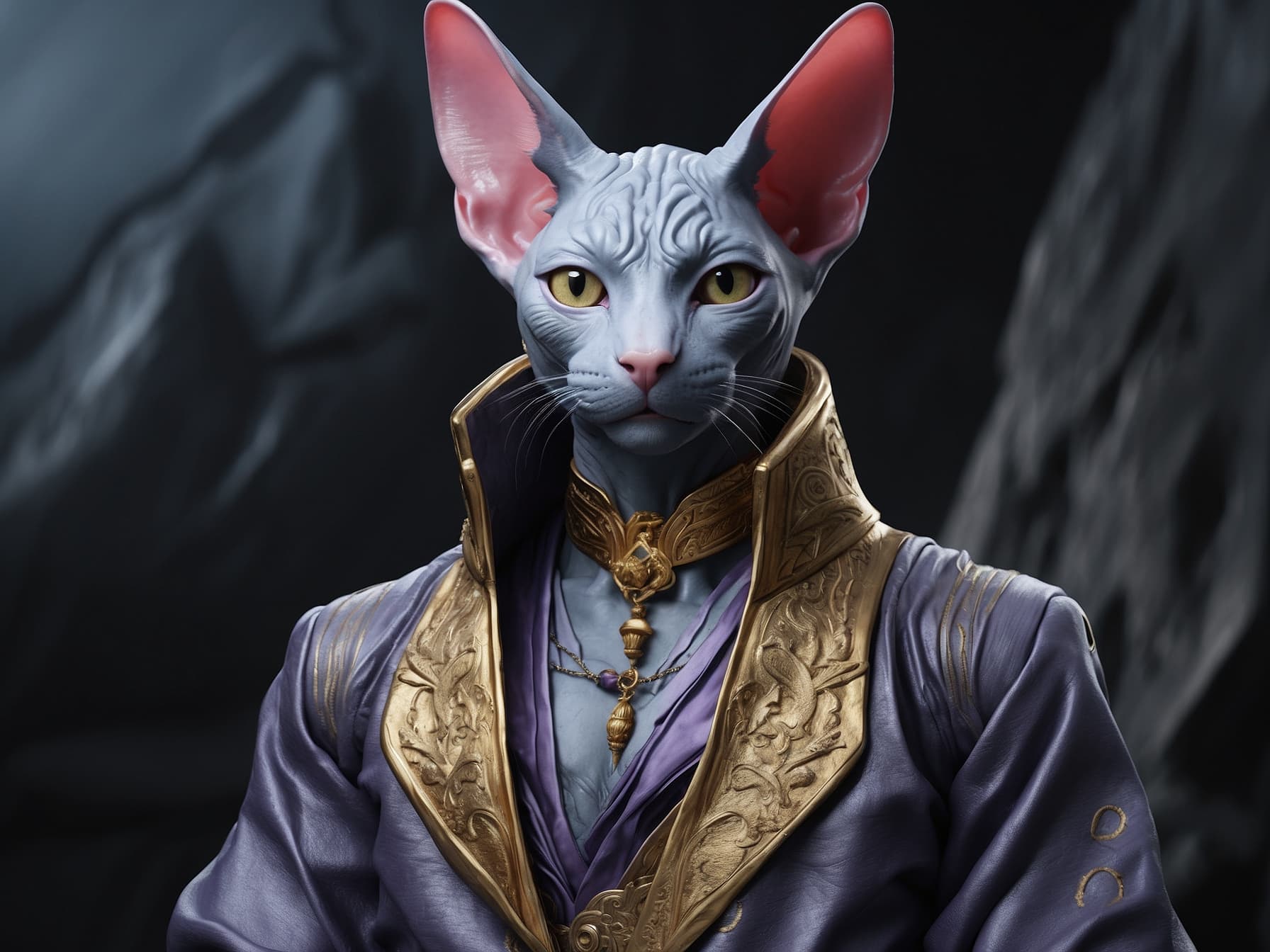 AI generated: Lord Beerus, realistic illustration, a close-up, a Character portrait by senior artist, Zbrush centr...
