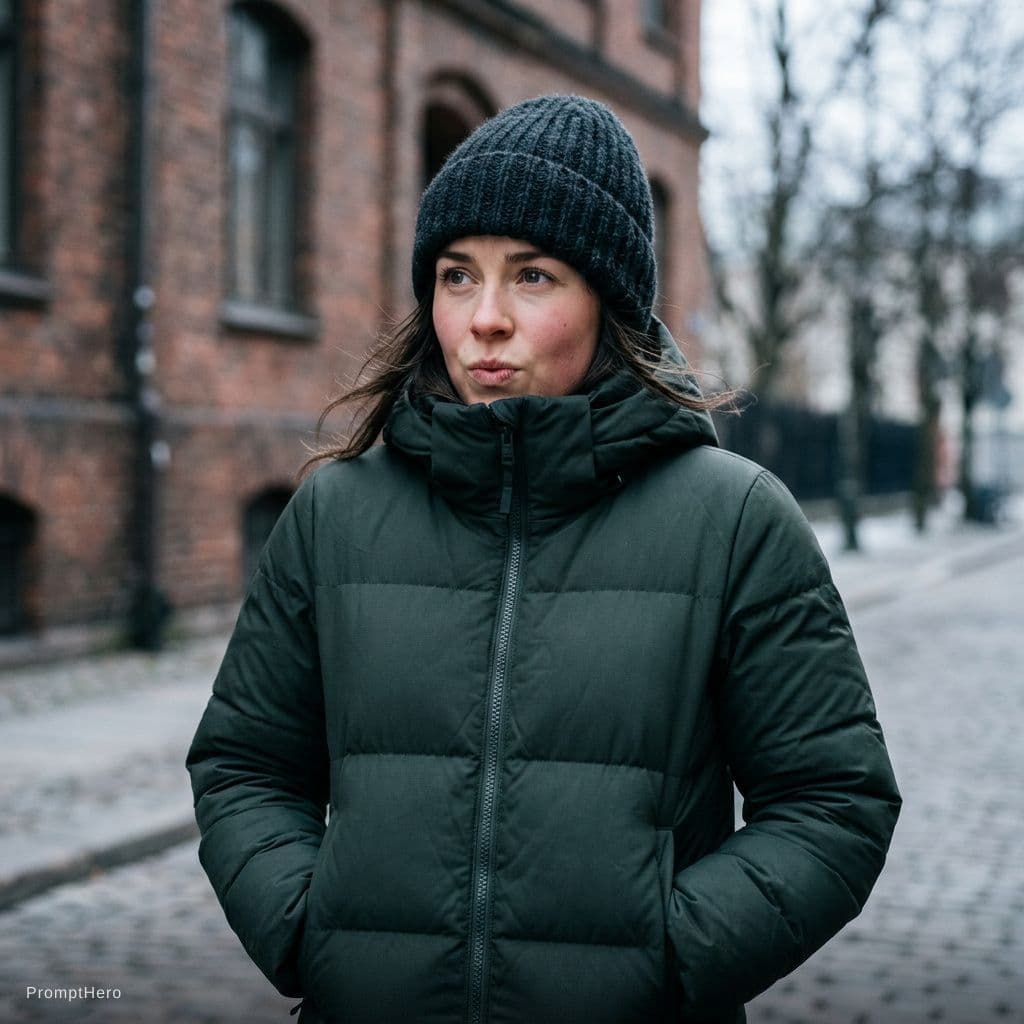 AI generated: She's cold and pert 