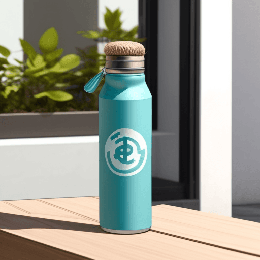 AI generated: un packaging tubo de carton tipo canister con ventana que contenga unas botellas de zumo