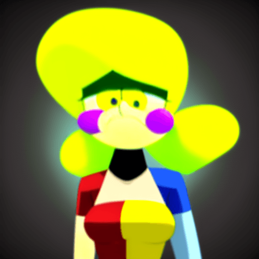 AI generated: A Patricia Star from the cartoon show SpongeBob Squarepants, her face is neutral, she has yellow pig...