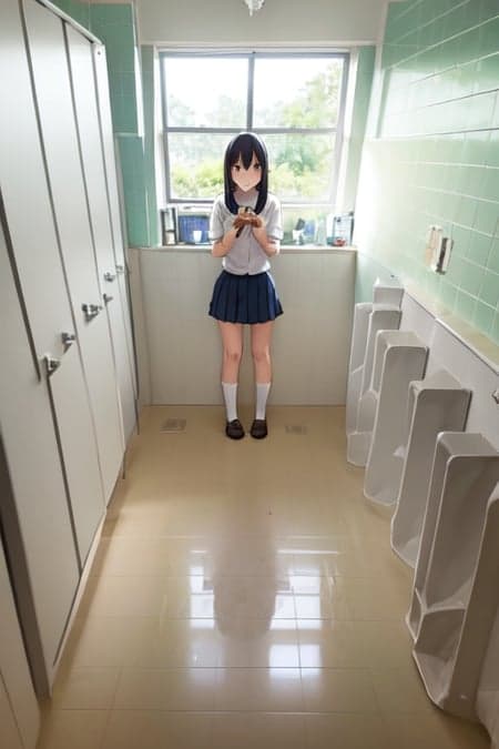 学校の男子トイレ Boys' restroom in a Japanese high school