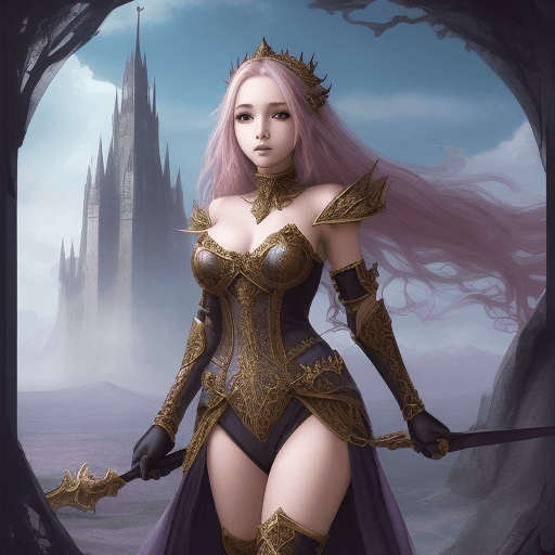 AI generated: A beautiful girl in an extreme fantasy world