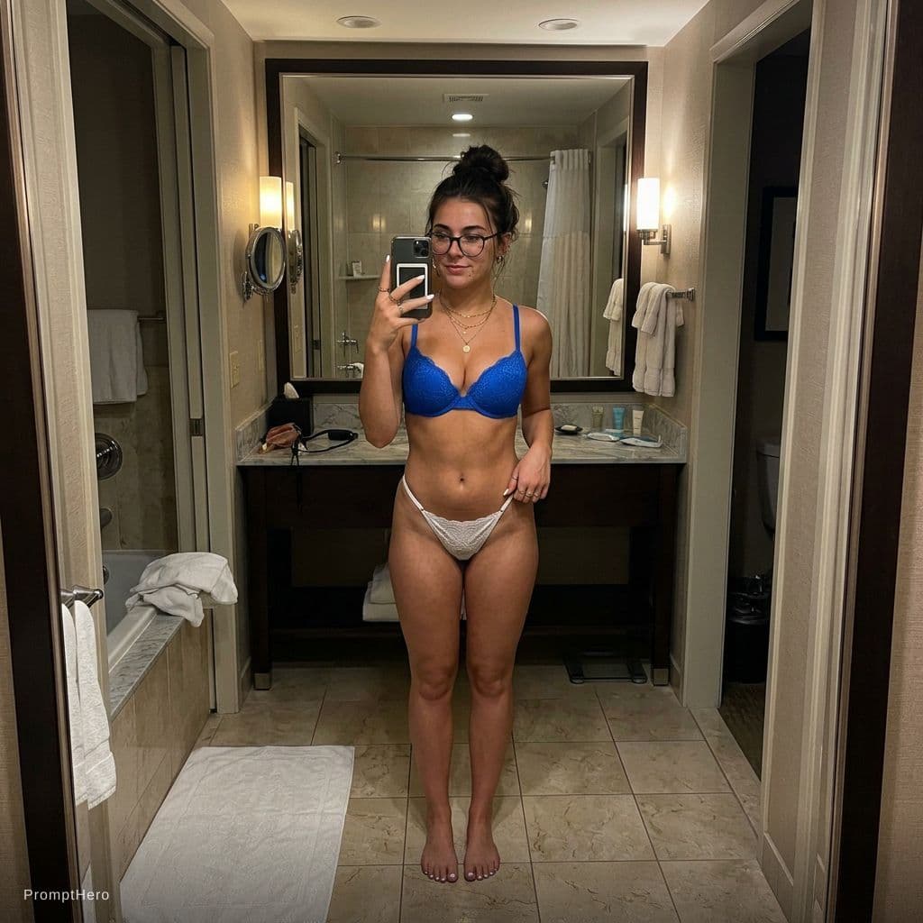 AI generated: {
  "shot_type": "mirror selfie",
  "general_style": "photorealistic, natural, candid, not AI-lookin...