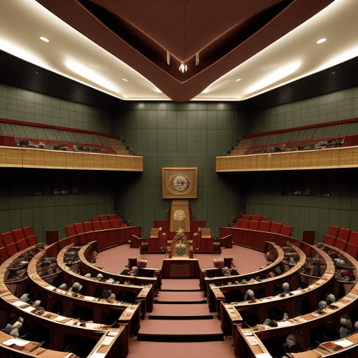 AI generated: indian parliament futuric design 