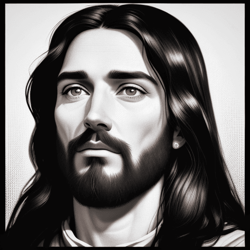 AI generated: jesus face, realism, high detail, pop art, 8k