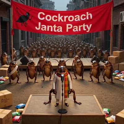 AI generated video: Cockroach janta party