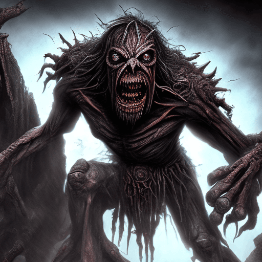 AI generated: Elder male superior ancient Eddie Iron Maiden creature, horror, ultra-detailed, HDR, dramatic lighti...