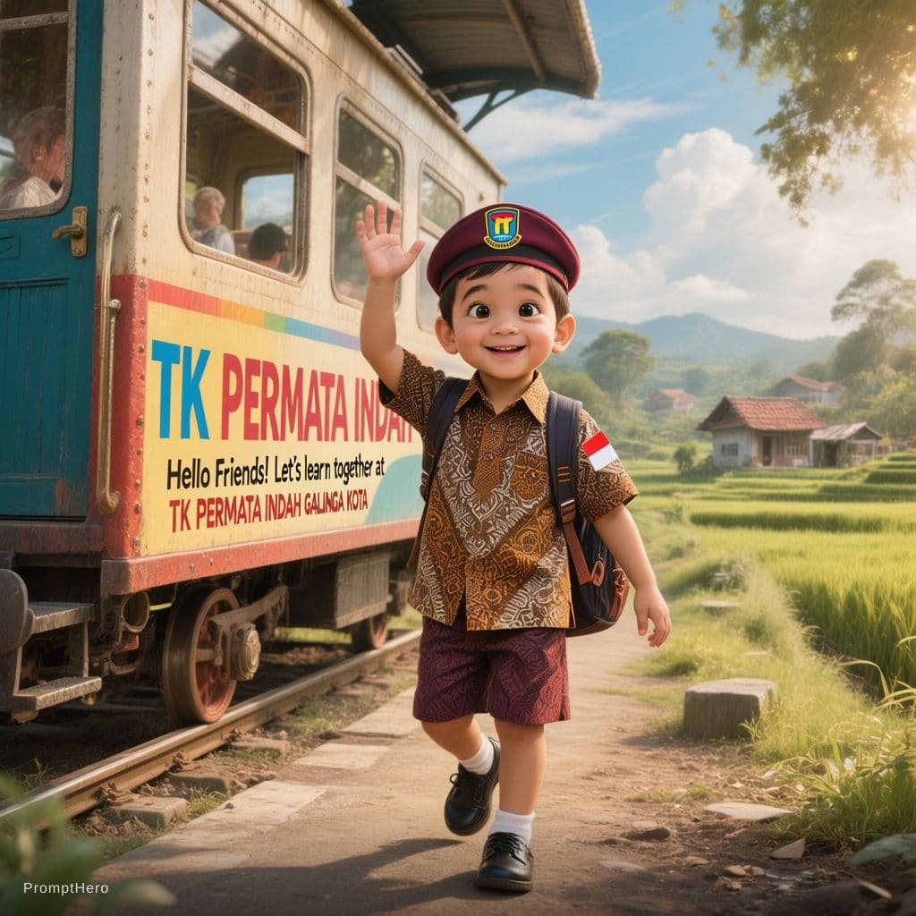 AI generated: A beautiful 10-second, ultra-realistic 4K Pixar-inspired animation scene featuring a cheerful Indone...