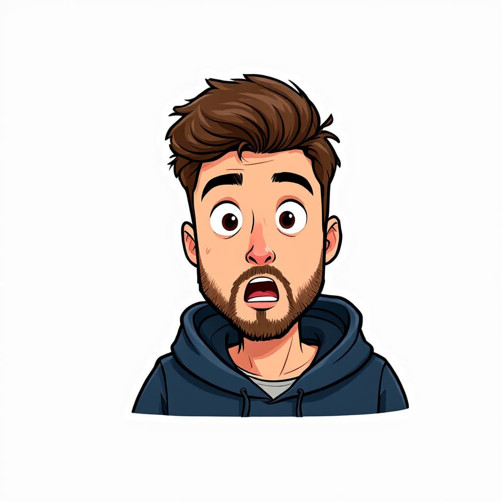 AI generated: A profile picture of an animated cartoon headshot portrait of a young man with brown hair and a slig...