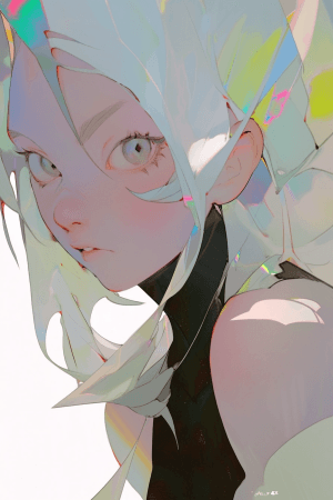 AI generated: Tilted frame of the anime musician playing, melodic, with soulful eyes and pale skin, harmonious sna...