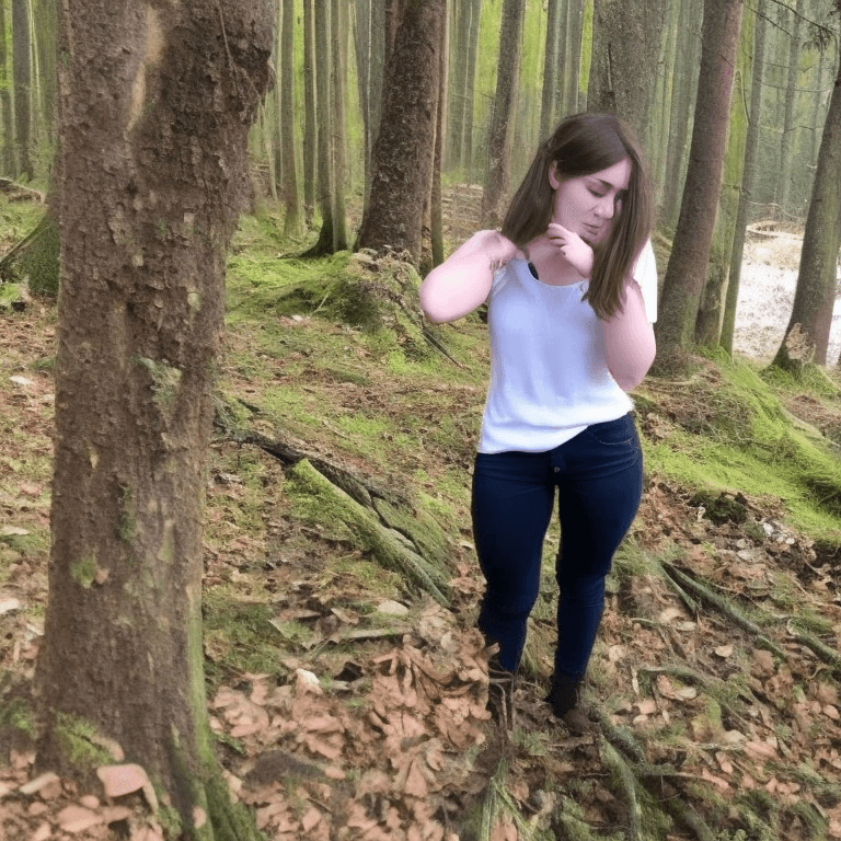 AI generated: beautiful young woman in forest, crying, dick fucking pussy, covered in cum